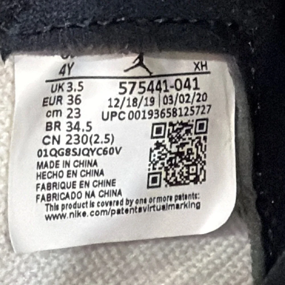 Jordan 1 Retro High OG Royal Toe 2020 Black White Game Royal 575441-041 4Y